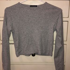 Brandy Melville Cropped Gray Longsleeve